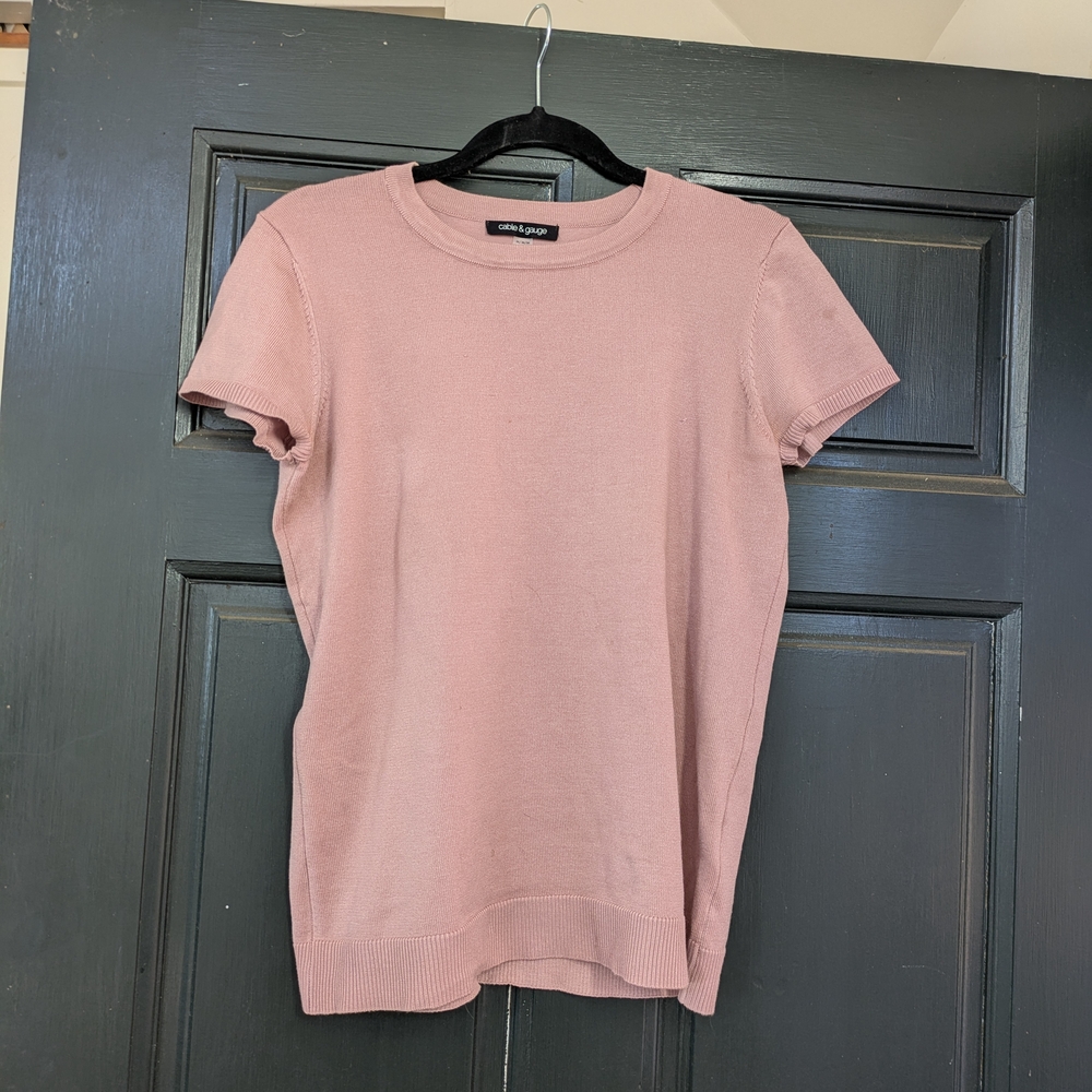 C & G Blush pink Light Sweater short sleeve M